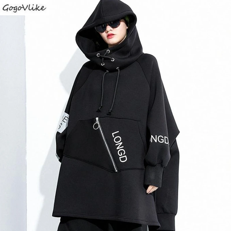 Goth Clothes Autumn Black Dark Oversized Hoodie