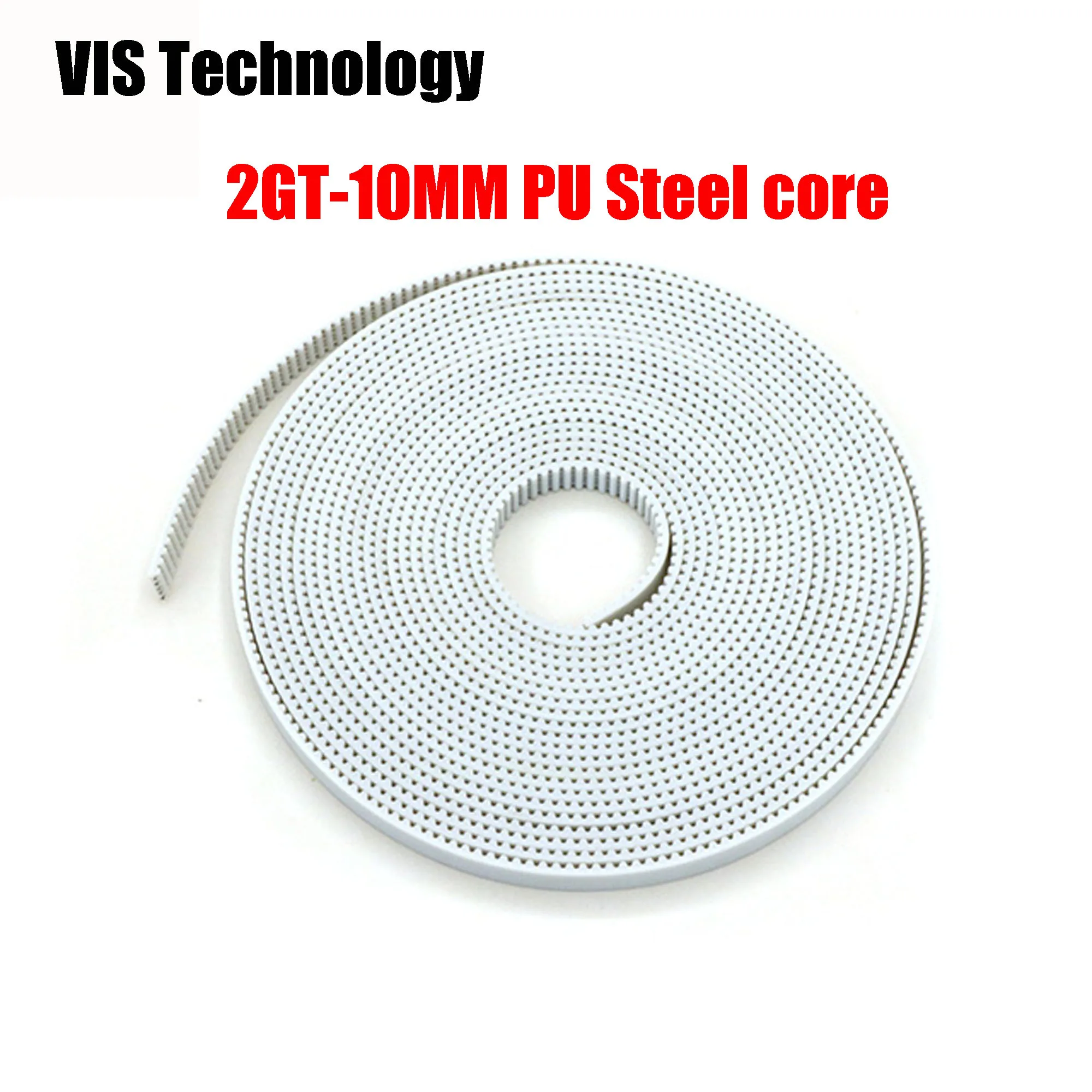 Ремень ГРМ с открытым стальным сердечником ПУ кожа ширина 10 мм 2 Гт белый цвет для