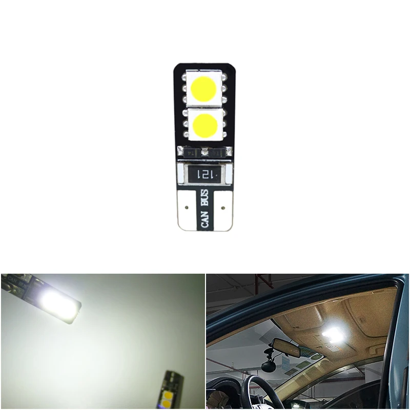 Автомобильные светодиодный Лампы Canbus T10 194 168 W5W 4 SMD 5050 боковой клиновидный свет