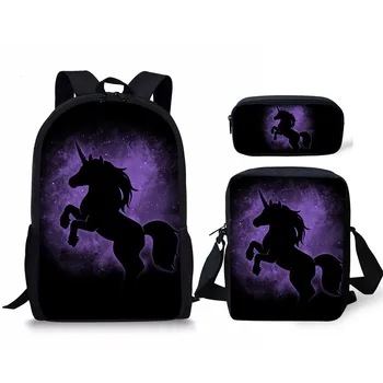 

Black Backpacks For Women Cartoon Cute Unicorn Design Schoolbags For Girls Large College Students Travel Bags Mochilas Femininas