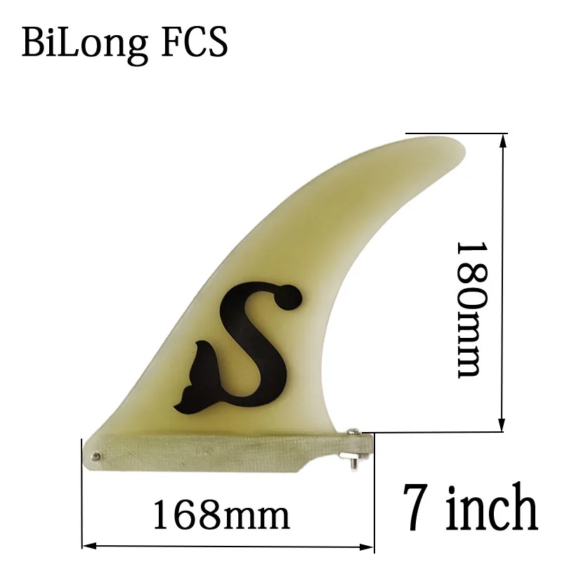 BiLong FCS surfboard fin fiberglass center single box 7" inch longboard US base sup accessories surf fins paddle board fin