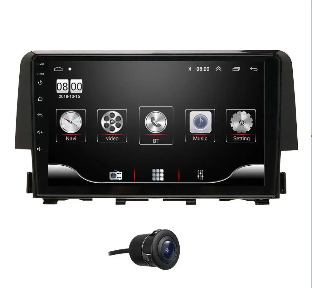 CAMERA5 Автомобильный Радио Мультимедиа Видео плеер навигация gps Android 9,0 2 din nodvd для Honda Civic swc dvbt tpms dab obd bt - Цвет: CAMERA5