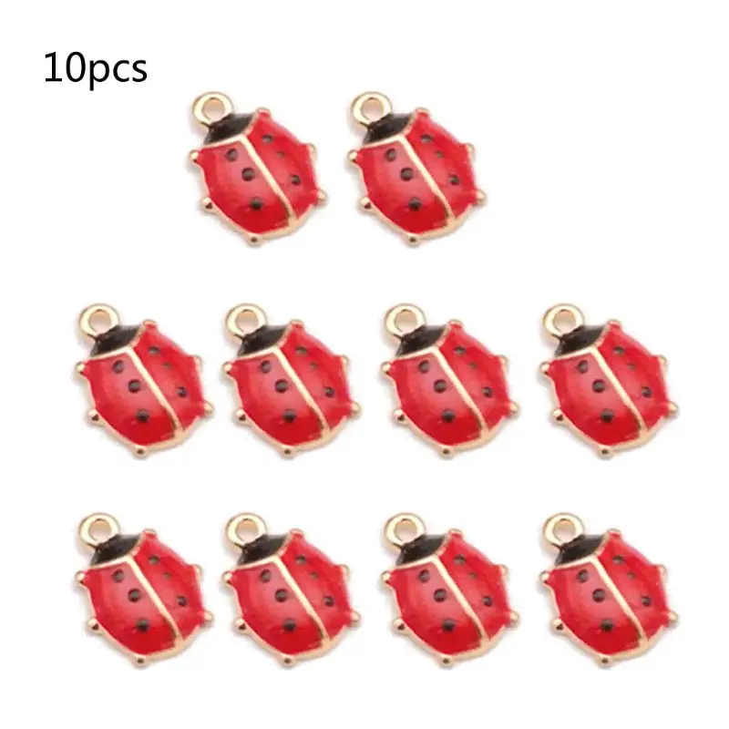 

10Pcs Cute Ladybird Ladybug Enamel Charm Ladybug Animals Pendant DIY Bracelet Necklace Earrings Findings Jewelry Making