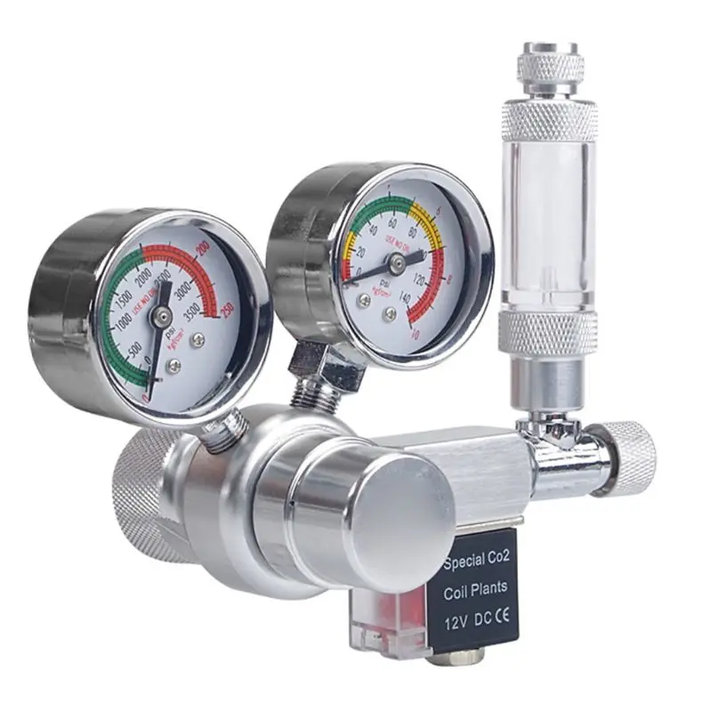 

Aquarium CO2 Regulator Mini Dual Gauge Display with Bubble Counter Check Valve