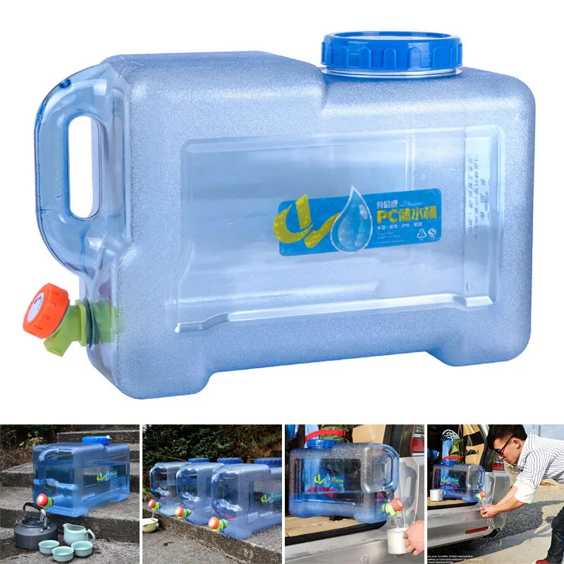 

Outdoor Drinking Water Tank Bucket with Tap Non-Toxic PC Storage Container 12L E2S