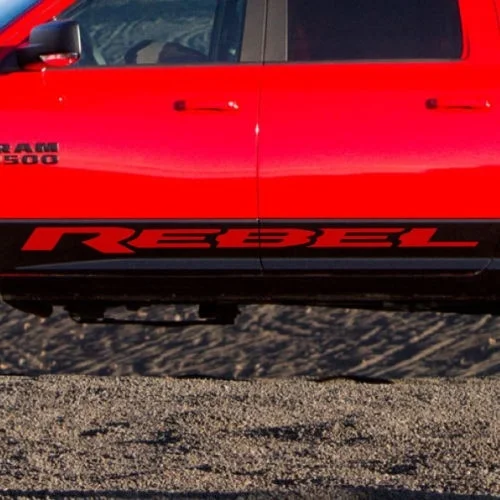 Для 2xDodge оперативная память Rebel логотип сбоку Flare Виниловая наклейка для грузовика Графический камуфляжной расцветки, светоотражающие хром