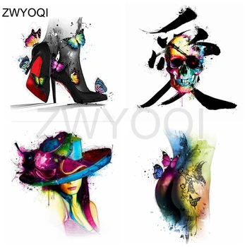 

Full Square Diamond painting Cross stitch High heel butterfly Full Round Diamond embroidery Skeleton Love DIY 3D Diamond mosaic