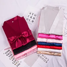 Женское кимоно, халат, пижама, атласная пижама, ночная рубашка, гейша, спа, сексуальная, для невесты, подружки невесты, свадебное платье, банное платье