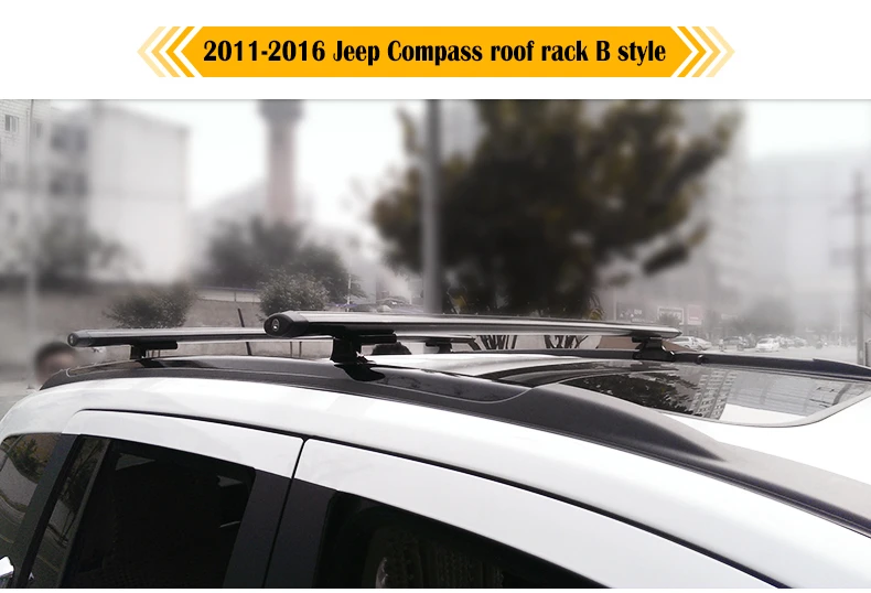 Алюминиевый сплав Багажник На Крышу для Jeep Compass 2011- балка рельсов поддержки для багажа Топ поперечный бар рейку коробки