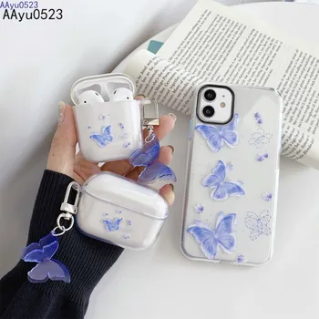 

Cute Butterfly Earphone Case For Apple Airpods Pro Box Clear headset case For Air Pods 2 1 3 Headphone Earpods Charging cover