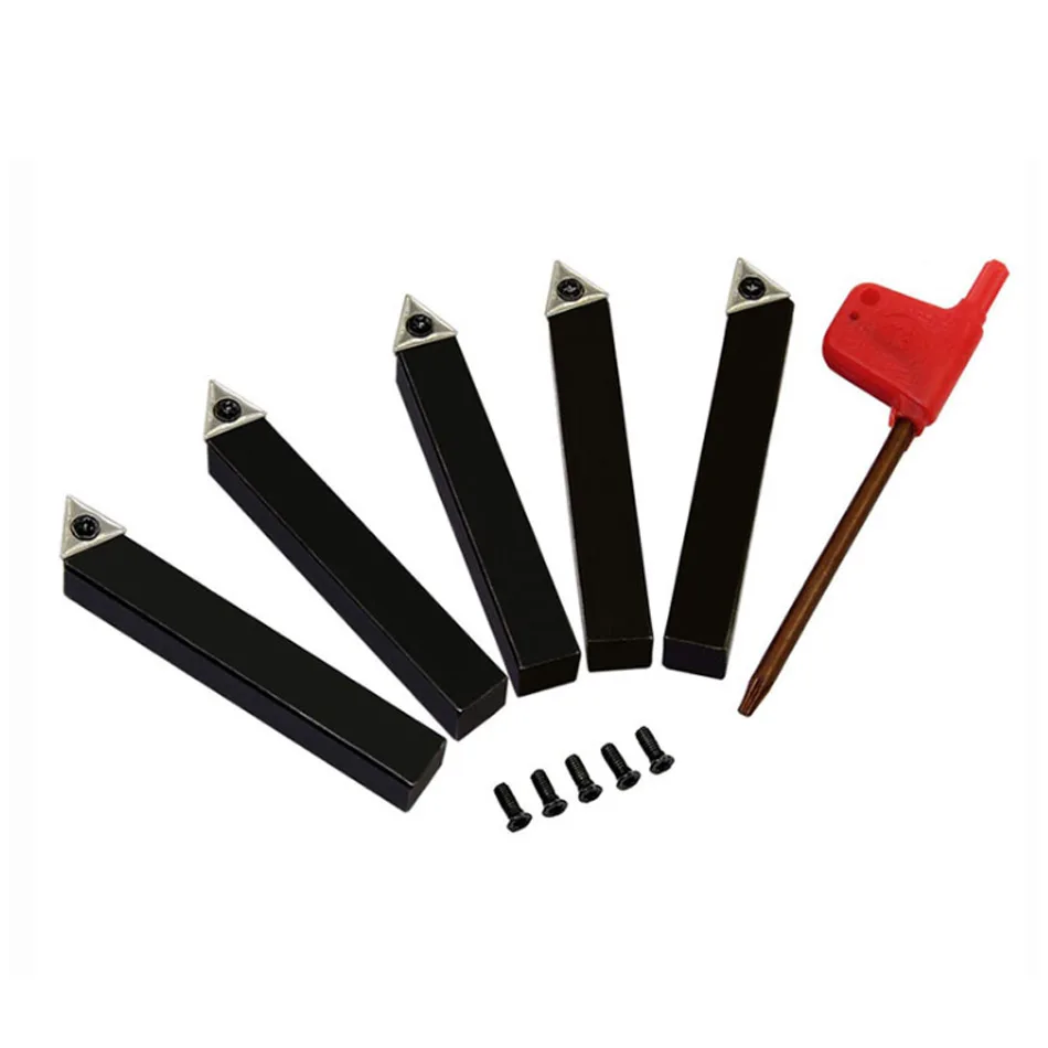 

5pcs/set 3/8in Turning Holder Tool set With Blade Cylindrical turning tool set for general lathe CNC Turning Tool
