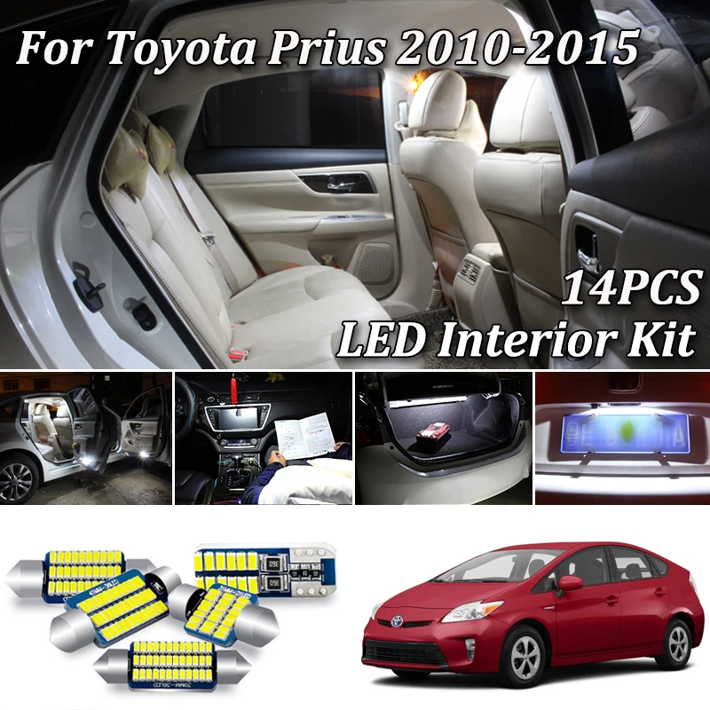 Белая шина Canbus для Toyota Prius ZVW30 ZVW40 30 40 Светодиодная лампа освещения салона