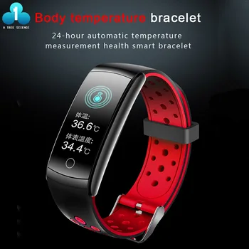 

The new Q8T temperature measurement smart bracelet heart rate monitoring sports pedometer tracker waterproof smart watch
