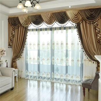 

American Style Dutch Velvet Pure Color Curtains Valance for Living Room Window Blackout Thicken Curtain for Bedroom Hotel Drape