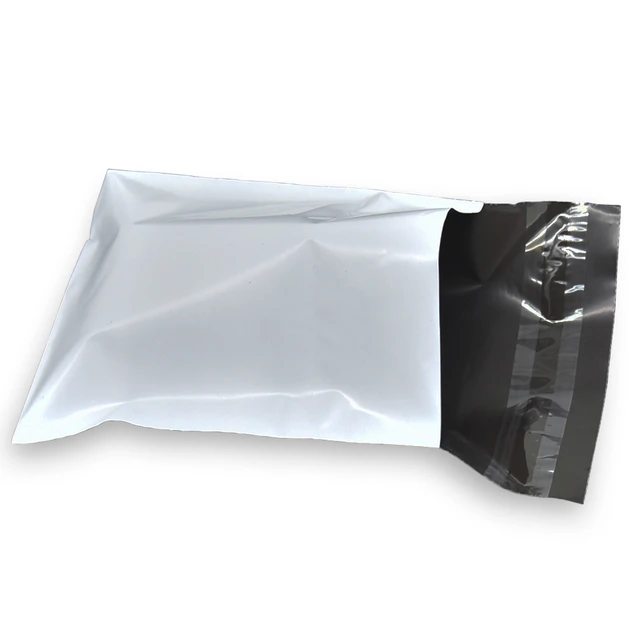 Petit sac de courrier blanc de détail (11*11 + 4cm), pochette d'emballage  de colis de poste, sac en plastique de Transport Express 100 pièces