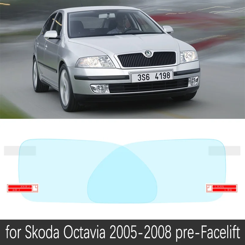 Для Skoda Octavia 1 2 3 A5 A7 MK1 MK2 MK3 1U 1Z 5E полное покрытие зеркало заднего вида противотуманные непромокаемые противотуманные пленки аксессуары - Название цвета: Octavia A5 05-08