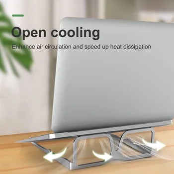 

Besegad Portable Ergonomic Folding Laptop Cooling Stand Holder Bracket Riser for Notebook Tablets Books