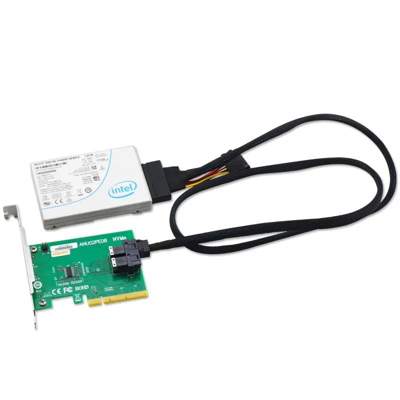 Ceacent NVMe контроллер SSD Райзер 12Gbs ANU02PE08 SFF8643 разъем с двумя портами PCIe X8 sff8643 к
