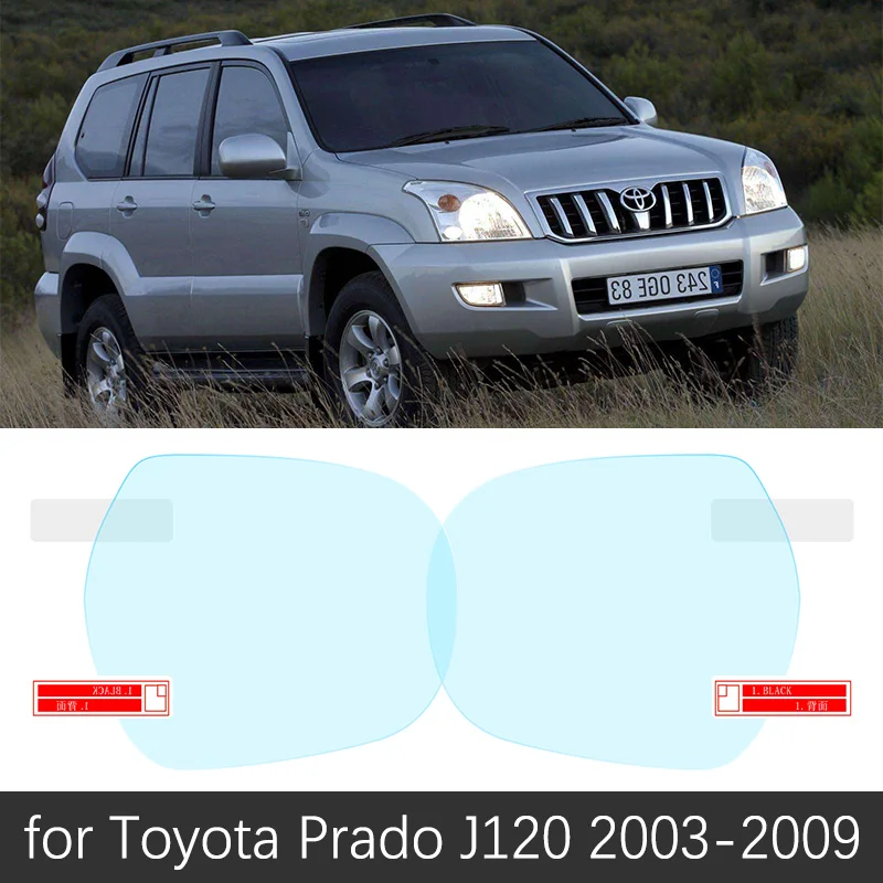 Для Toyota Land Cruiser Prado 120 150 J120 J150 2003~ полное покрытие зеркало заднего вида непромокаемая противотуманная пленка аксессуары - Название цвета: Prado J120