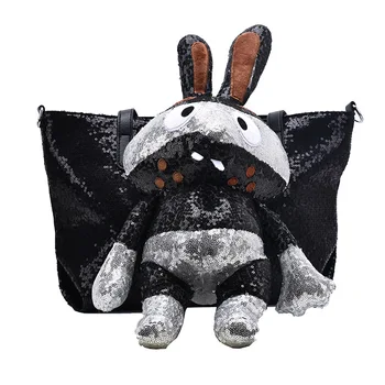 

Giant rabbit sequin gold flash fashion women's bag One-shouldered bag under armpit large capacity bag 2020 new women's bag