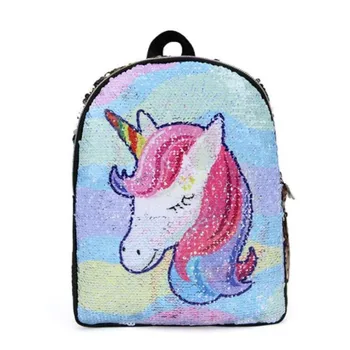 

Elsa And Anna Princess Cartoon School Bag Discoloration Sequins Backpack Children's plecak School Backpack For Girls