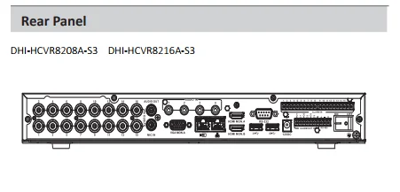 Dahua X86 Series 8 Channel 16 Channel HCVR Recorder H.264+ 1080P HDCVI AHD CVBS Video inputs 256Mbps HCVR8208A-S3 HCVR8216A-S3