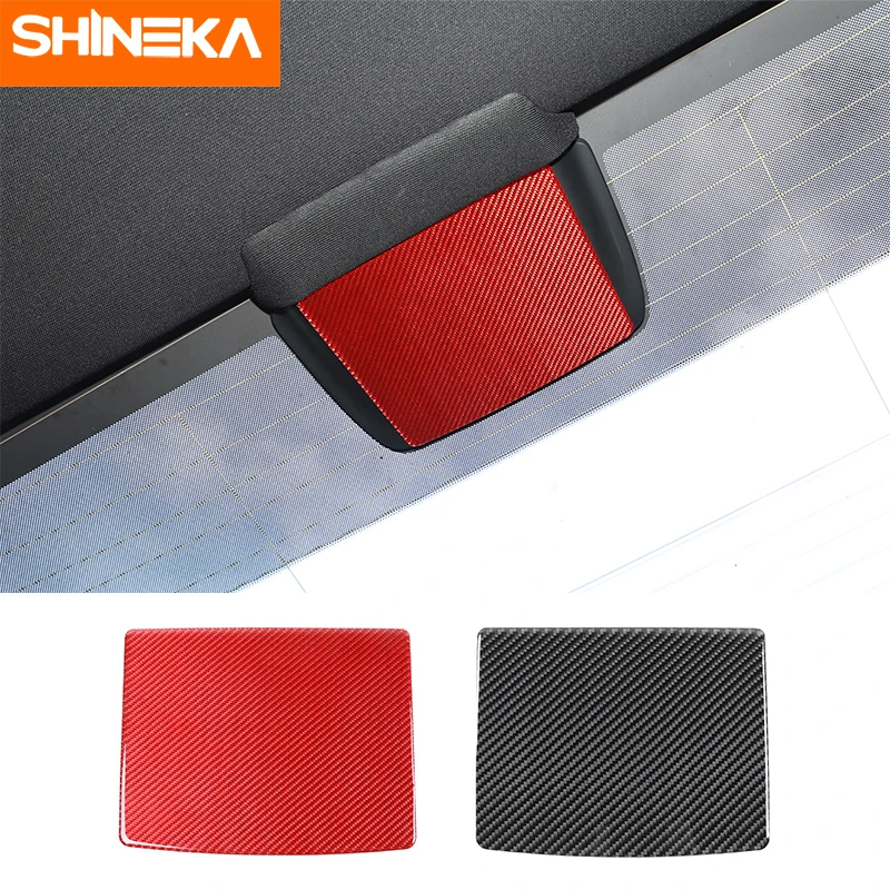 

SHINEKA Real Carbon Fiber Car Interior High Position Brake Light panel Decoration Stickers For Dodge Charger 2015+ Accessories