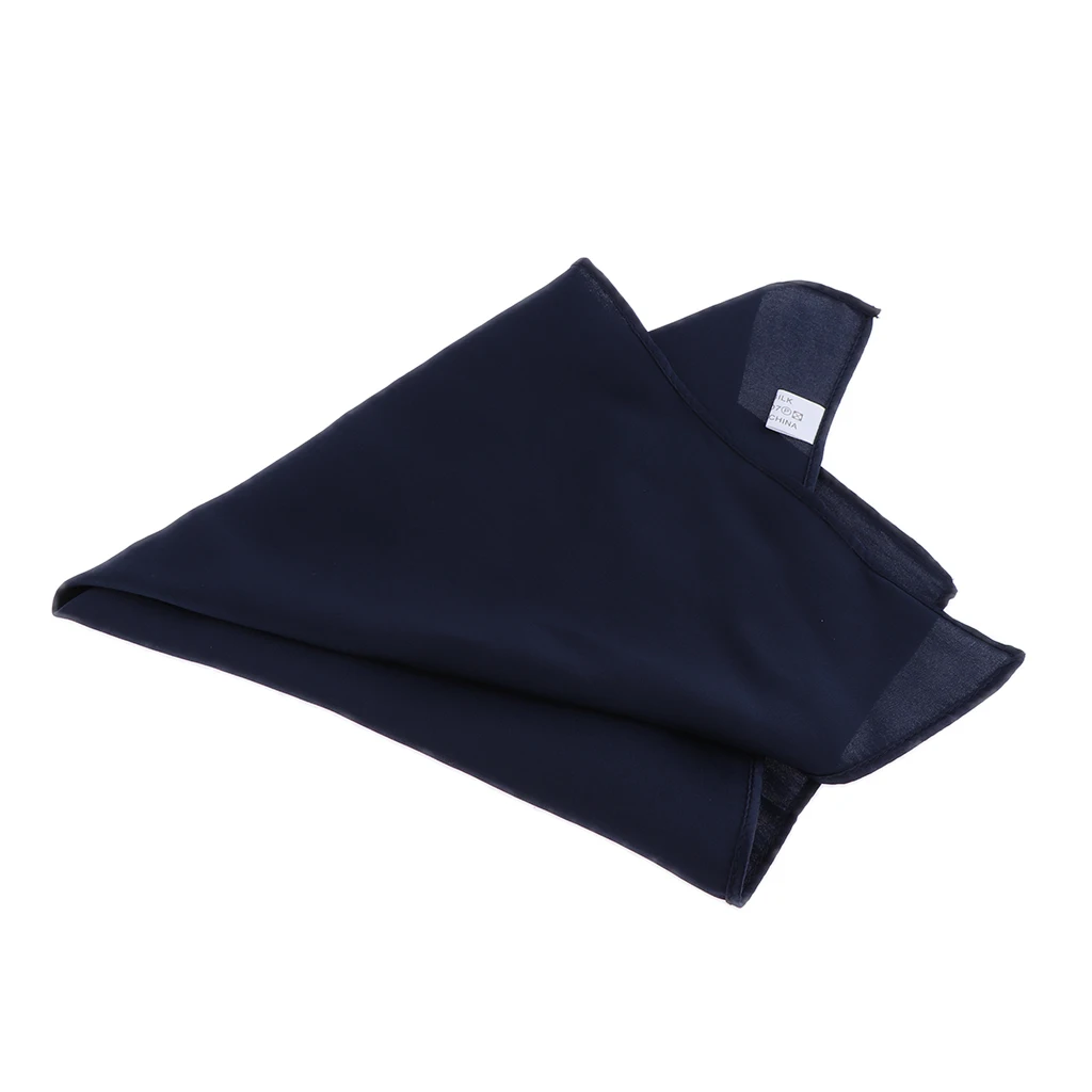 Men’s Gentle Pure Mulberry Silk Pocket Square Plain Solid Handkerchief Variety Colors 