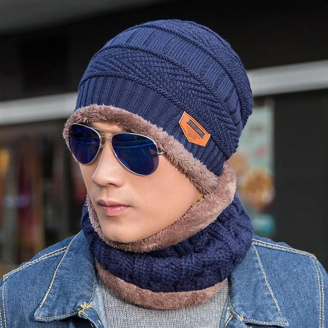 Bonnet de ski en laine pour hommes, optique et chaud, bonnet noir, bonnets  à la mode