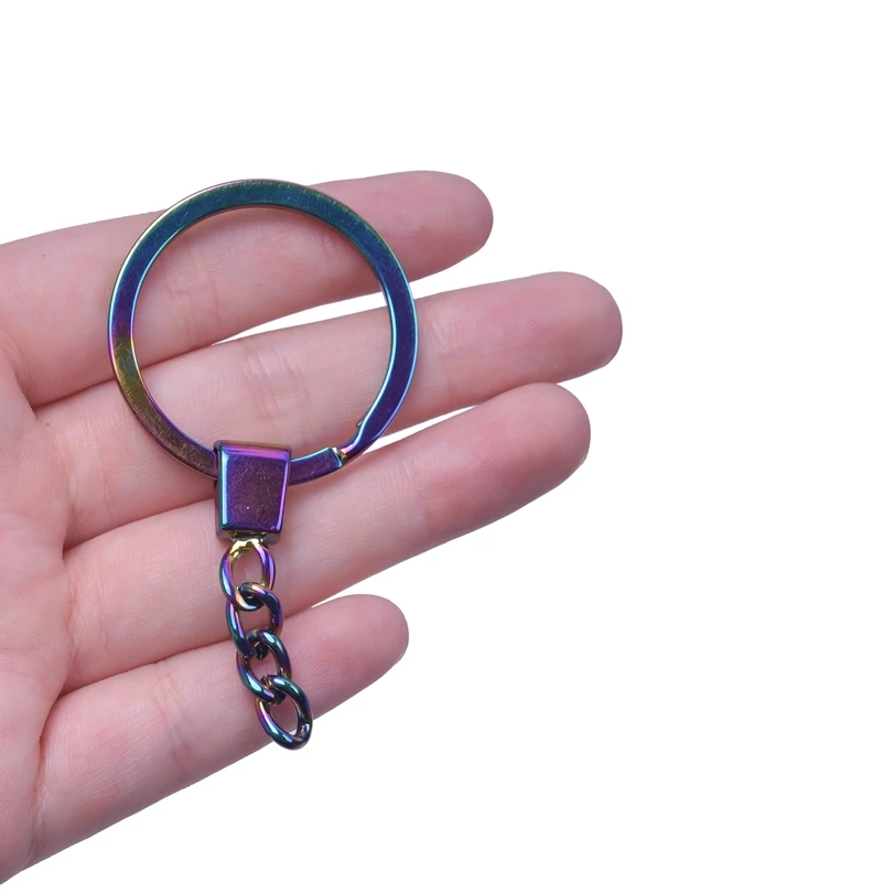 Rainbow Split O Rings Heavy Duty Flat Key Ring Strong Double Loop Keychain  Connector Rings for Lanyard Key Fob Bags 30mm15pcs - AliExpress