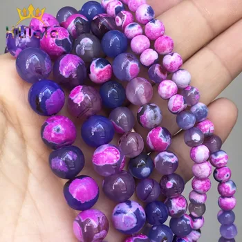 

Natural Stone Purple Fire Agates Beads Round Loose Spacer Bead 15''Strand 6/8/10mm For Jewelry Making DIY Bracelets Necklace
