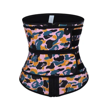 

Belts for Women Shapewear Camouflage Printing Latex Modeling Waist Corset 7 Steel Bones Slimming Sheath Abdominal Belts