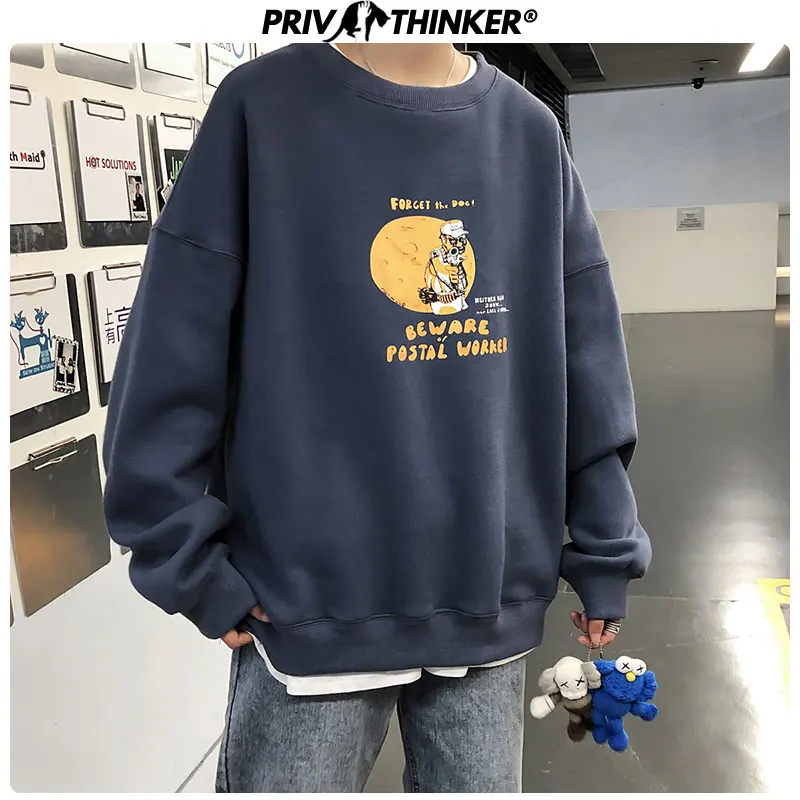 Privathinker, хлопок, принт, хип-хоп, мужская толстовка с капюшоном, уличная одежда, свободный,, Мужской пуловер, толстовка, осень, теплый, для мужчин, с круглым вырезом, модные топы