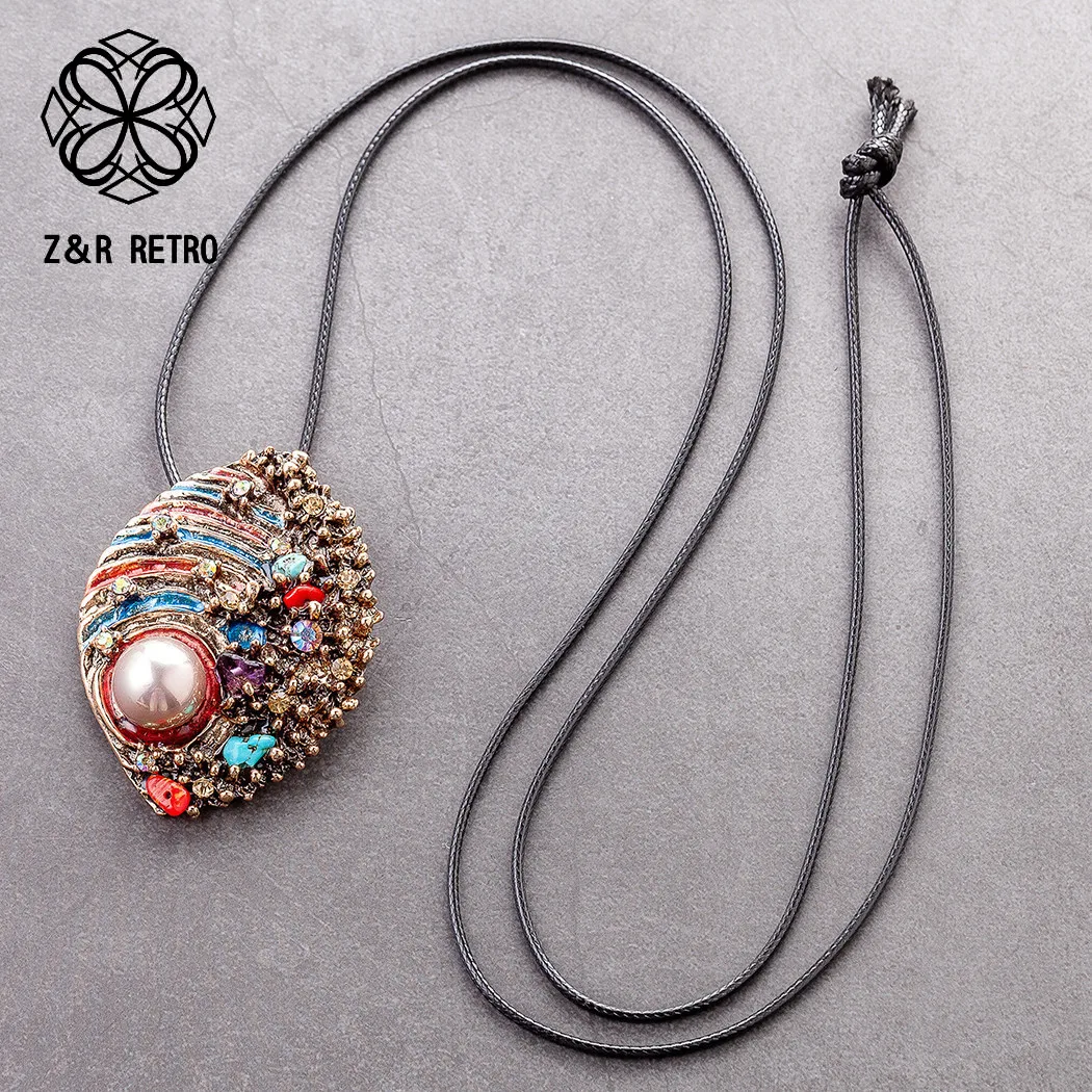 Women's Pendants With Colorful Beads Jewellery Vintage Celebrity