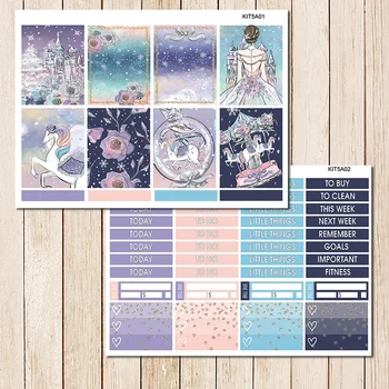 

7sheets/pack Shining Princess Castle Weekly Label Decorative Sticker DIY Planner Diary Scrapbooking Album Stickers