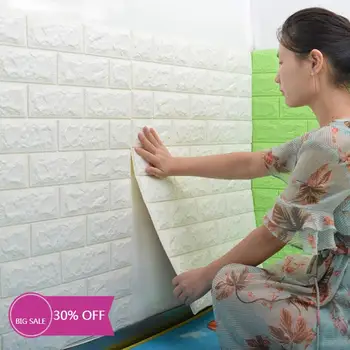 

3D Brick Wall Stickers Living Waterproof Foam Room Bedroom DIY Adhesive Wallpaper Art home Wall Decals