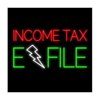 Best Income Tax E File Custom Handmade Real Glass Tube Shop Store Company Advertise Decoration Display Gift Neon Sign 19