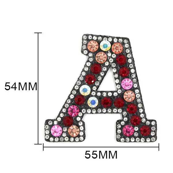 A Красные A-Z стразы, нашивки 3D 26 Английских алфавитов, нашивки для одежды, железные нашивки, английские буквы, стразы, аппликация "сделай сам" - Цвет: A