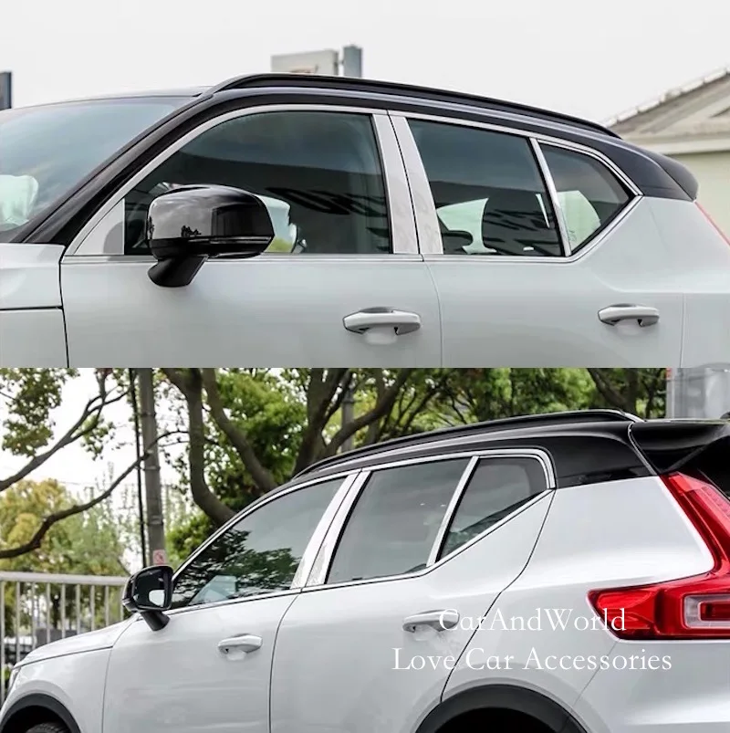 Для Volvo XC40 автомобиля из нержавеющей стали A/B/C столб крышка окна колонна объемная панель украшение рамка отделка Аксессуары