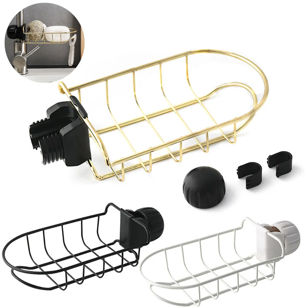 Faucet Rack Kitchen Storage ABS PP Iron Faucet Shelf Sponge Dish Cloth Finishing Rack Drain Rack Pool Rag Storage Rack