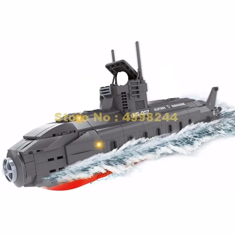 Ausini 502 шт военное оружие темно синие военные корабли подводная лодка 3
