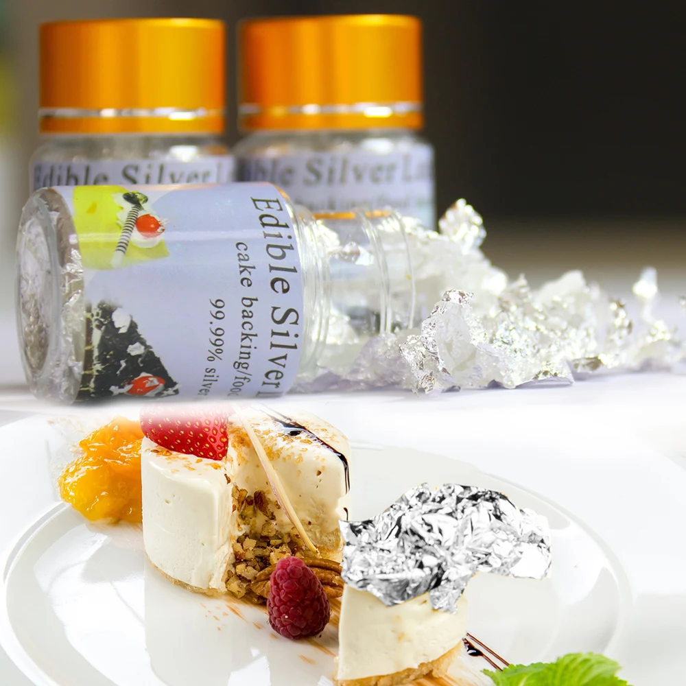 Съедобные золотые хлопья 0 1 г натуральный золотой лист серебряная фольга для