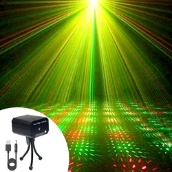 Projecteur Laser LED Disco pour scène DJ, alimenté par USB, Flash automatique, son activé, lampe à effet Laser rouge et vert pour KTV Bar 