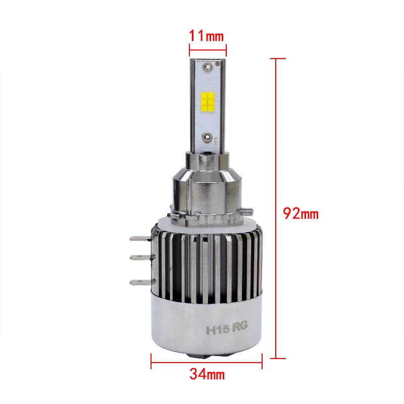 HIDLT 2PCS 12V-24V Car LED Headlight H15 120W 6500K White Super Bright Canbus Error Free Auto LED Replacement Fog Lamp Bulbs (7)