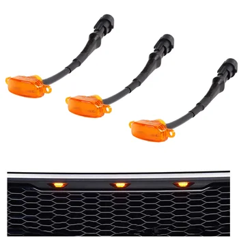 

3* Clear Yellow LED Front Grille DRL Running Marker Lights For Ford Raptor Reverse Vehicle Head Light Parts & Accessories