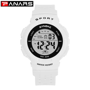 

PANARS Boy Watches Student Kids Children Digital LED Watch 30M Waterproof Colorful Watch Lamp Color Alarm Timing Date montre