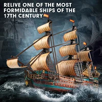 CubicFun 3D Puzzle The San Felipe Ship Model Kits 25.6" Sailboat 248 Pcs Stress Relief Home Decoration Gift for Adults Kids 2