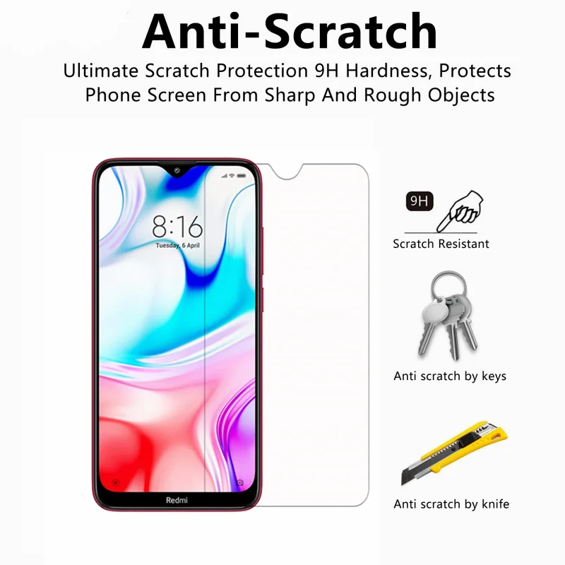 2 шт., закаленное стекло для Xiaomi Redmi 8, ультратонкая Защитная пленка для экрана для Xiaomi Redmi 8 HD, закаленное стекло для Xiaomi Redmi 8