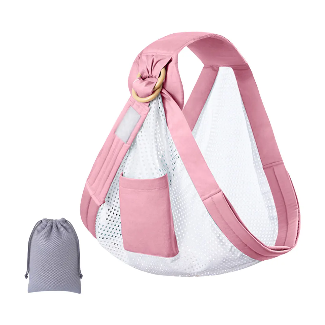 Style 1 pink Переноска для новорожденных, слинг двойного назначения для кормления младенцев, сетчатая ткань, переноска для кормления грудью до 130 фунтов(0-36 м - Цвет: Style 1 pink