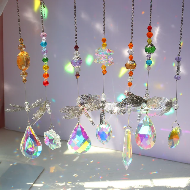 Crystal Wind Chimes Csillár Szivárvány Függő Medál Dekoráció Az Ablak Ajtó Erkély Falhoz Kültéri Kerti Kristály Díszek